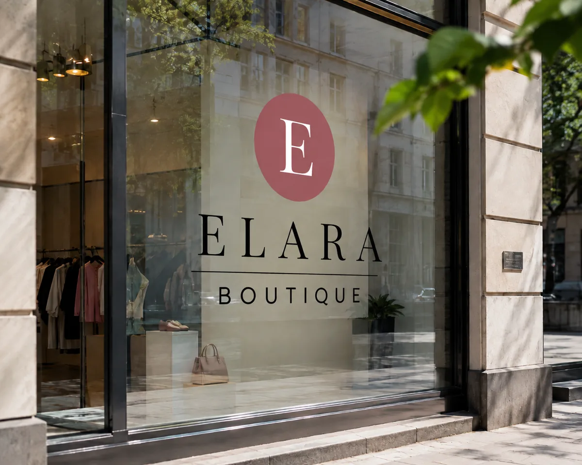 Fensterbeschriftung einer Boutique