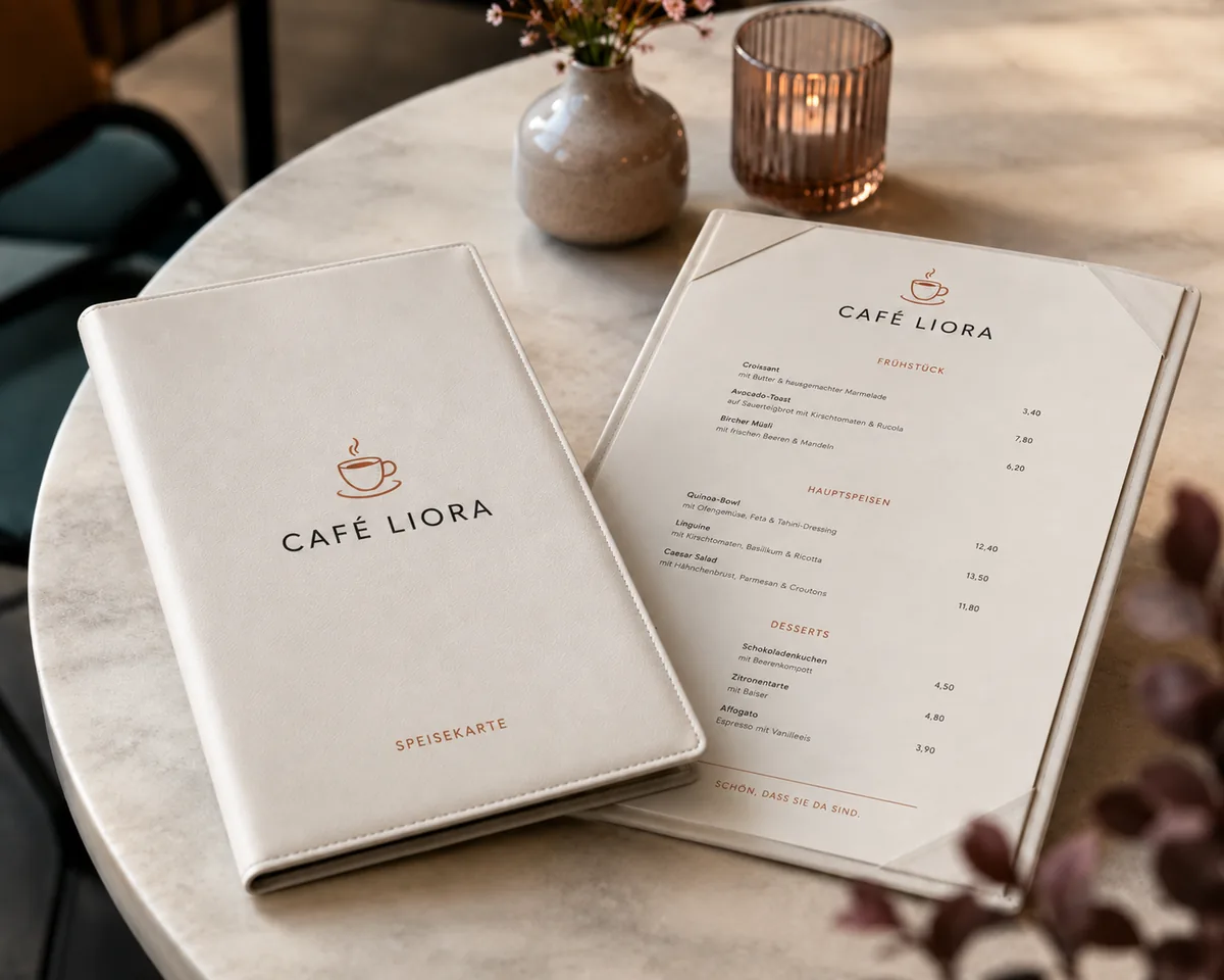 Speisekarte für ein Café
