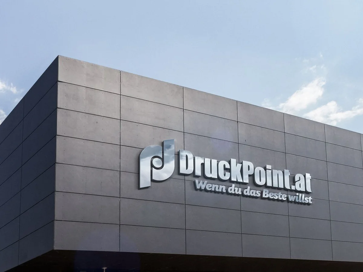 Fassadenschriftzug aus Einzelbuchstaben – Werbetechnik von DruckPoint Wien